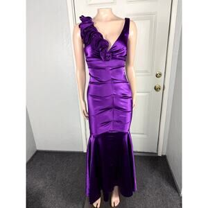 Y2K Vintage Dress Cache Evening 0 Maxi Prom Satin Movie Star Glam Mermaid CC6